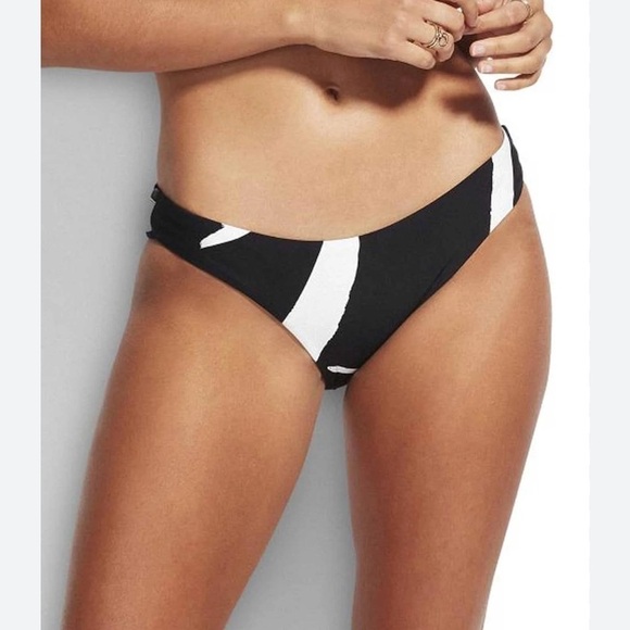 NEW Seafolly New Wave Hipster Bikini Bottom Black White Size 12 NWT - Picture 1 of 7